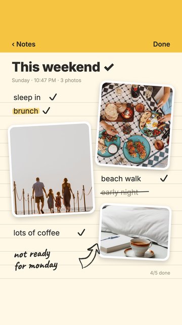 My Weekend List – Modèles de stories Instagram : photo dump