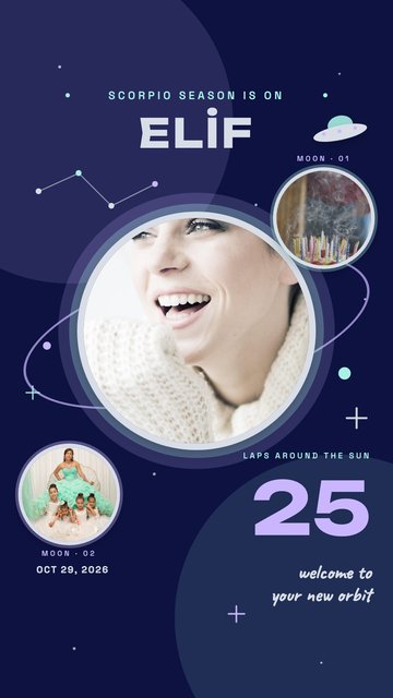 New Orbit – Modèles de stories Instagram : anniversaire