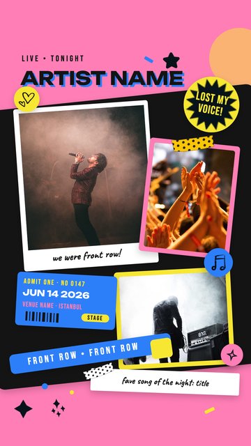 Concert Drawer – Modèles de stories Instagram : photo dump