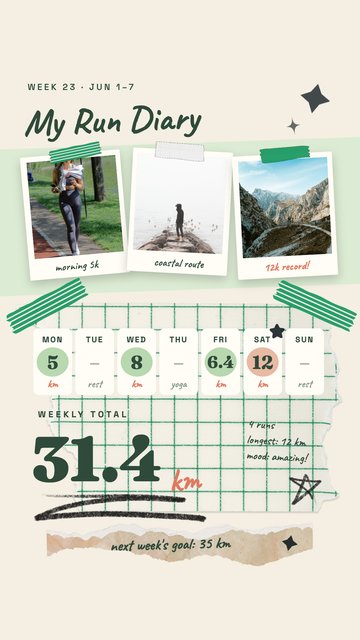 My Run Diary – Modèles de stories Instagram : sport