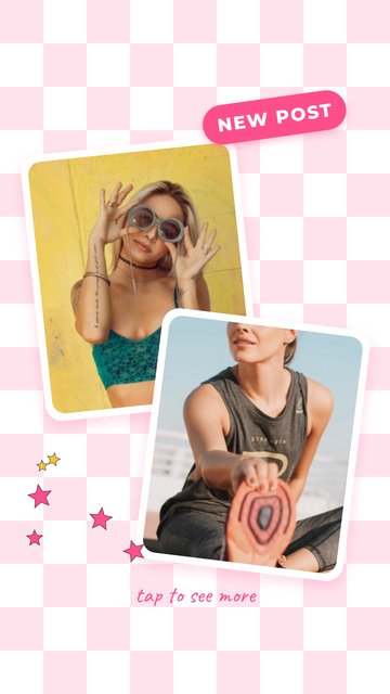 Pink Checker Post – Fun Instagram story templates