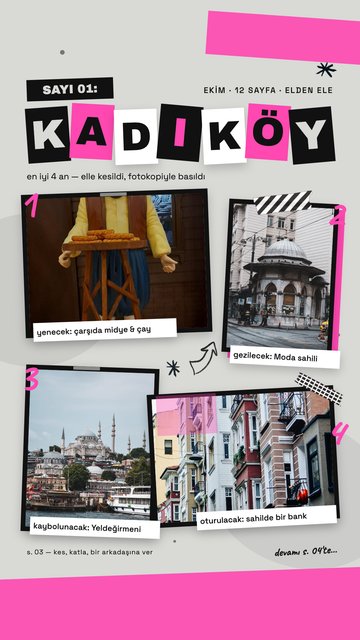 Fotokopi Fanzin – Seyahat Instagram story şablonları