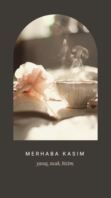 Merhaba Kasım · Pencere – Mevsimler Instagram story şablonları