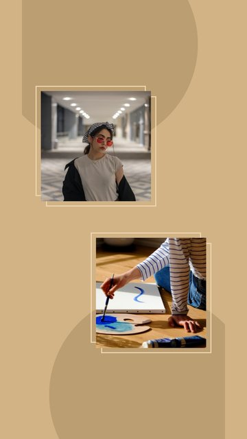 Kum Rengi Çerçeve – Minimal Instagram story şablonları