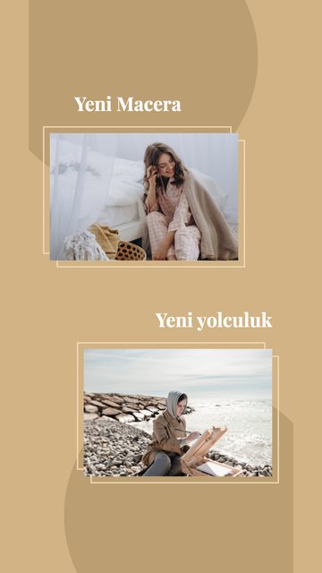Bej Macera – Seyahat Instagram story şablonları